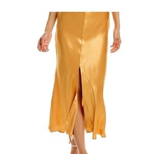 Bardot Lustrous Gold Maxi Skirt